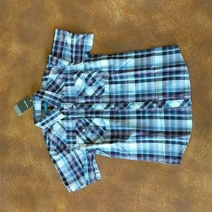 Cheerboy - Mens Plaid Button Up Shirt in size 10 US Kids in color Plaid